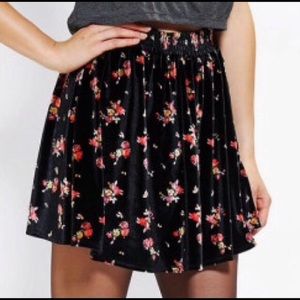 Ecote velvet floral skirt